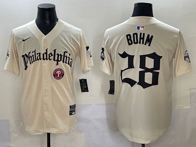 Men 2025 Philadelphia Phillies #28 Bohm Cream Five generations Joint Name Nike MLB Jersey style 6->san diego padres->MLB Jersey